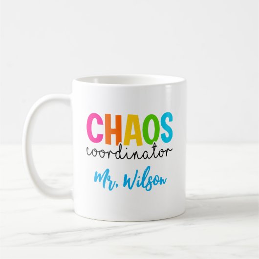Mug Cahier du coordinateur de chaos – Citation drôle p (Gauche)