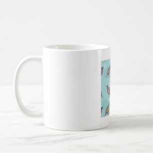 Mug Caille de Californie avec motif à fleurs