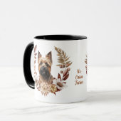 Mug Caire Terrier Dog Automne Wreath (Devant gauche)