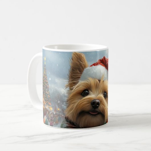 Mug Cairn Terrier Dog Roller Dessous de verre Noël (Devant gauche)