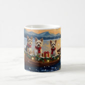 Mug Cairn Terrier Noël Bateau Fêtes (Centre)