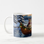 Mug Cairn Terrier Noël Bateau Fêtes (Gauche)
