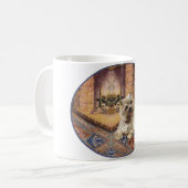 Mug Cairn Terrier près d'une cheminée confortable (Devant gauche)