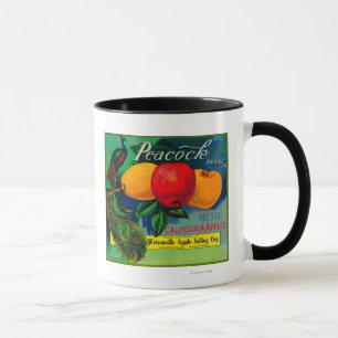 Mug Caisse LabelWatsonville, CA d'Apple de paon