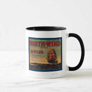 Mug Caisse LabelYakima, WA d'Apple de vent du nord