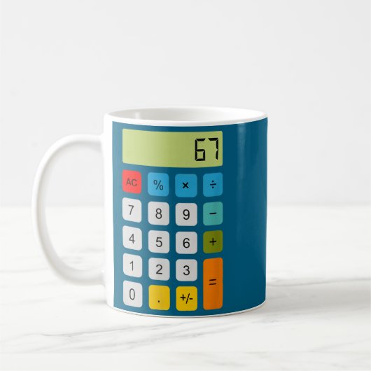 Mug Calculator 67 Six Seven Funny Math Meme  (Gauche)