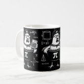 Mug Calculatrice drôle de poulet tenant un pot Prof de (Devant gauche)