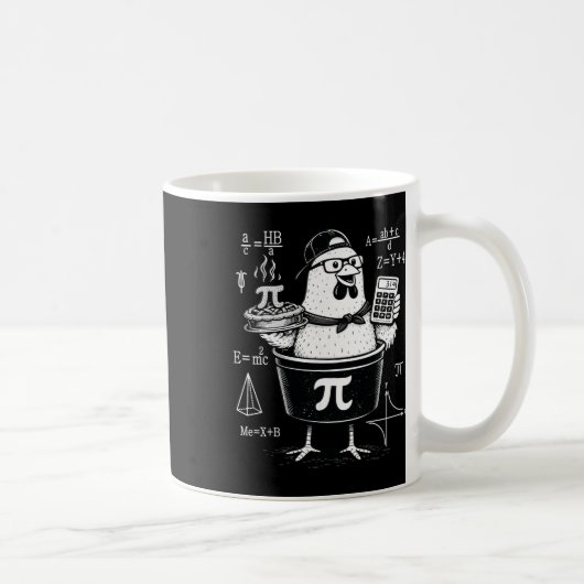 Mug Calculatrice drôle de poulet tenant un pot Prof de (Droite)