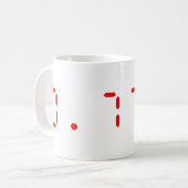 Mug Calculatrice LED Bonjour | 0,7734 (Devant gauche)