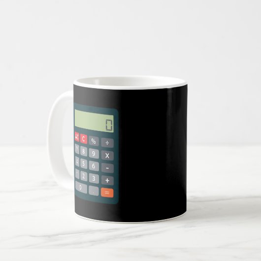 Mug Calculatrice mathématique de costume comptable (Devant gauche)