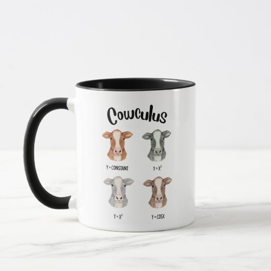 Mug Calculus Cute Funny Math Cow Artwork tendance (Gauche)