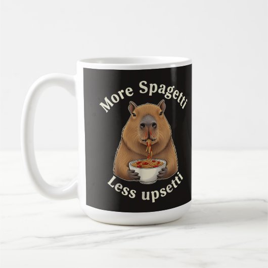 Mug Calembour de capybara drôle avec des spaghetti - P (Gauche)