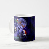 Mug Calembour drôle Howlidays heureux de loup de Noël (Devant gauche)