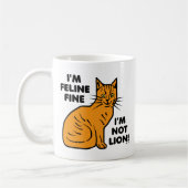 Mug Calembour drôle Kitty fin félin orange de chat (Gauche)