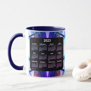 Mug Calendrier 2023 Artistique Miami Blue Neon par Jan