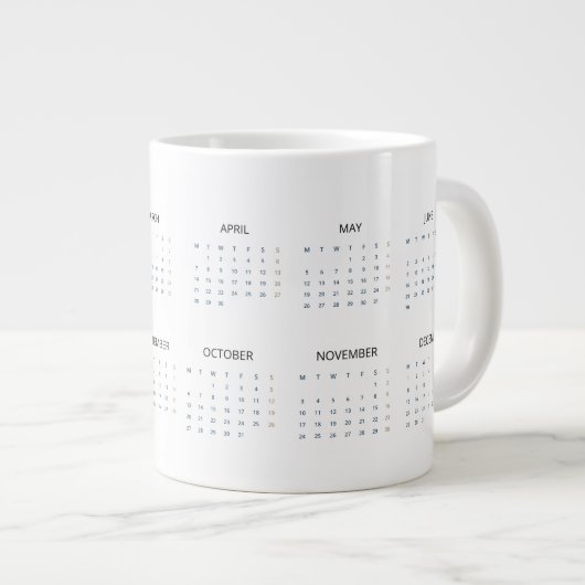 Mug Calendrier 2025 | Élégant et fonctionnel (Devant droit)