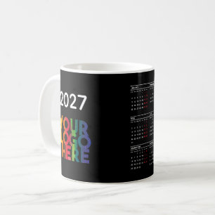 Mug Calendrier 2027 Entreprise Logo Cadeau de Bureau d