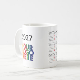 Mug Calendrier 2027 Entreprise Logo Cadeau d'entrepris