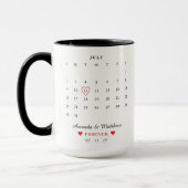 Mug Calendrier Couple Anniversaire Saint-Valentin (Gauche)