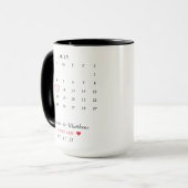 Mug Calendrier Couple Anniversaire Saint-Valentin (Devant gauche)