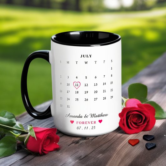 Mug Calendrier Couple Anniversaire Saint-Valentin
