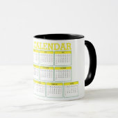 Mug calendrier fixe réel de 13 mois (Devant droit)