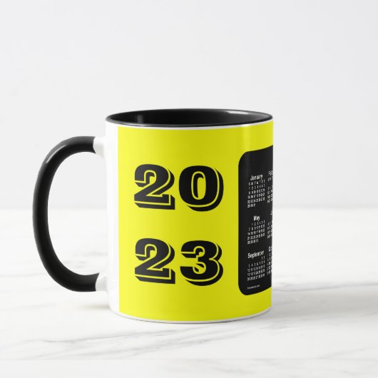 Mug Calendrier Jaune 2023 par Janz (Gauche)