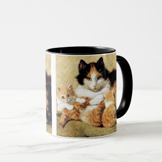Mug Calico Cat & ses chatons par Henriette Ronner-Knip (Devant droit)