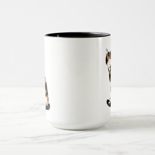 Mug Calico chat assis (Centre)