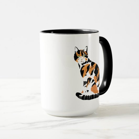 Mug Calico chat assis (Devant droit)
