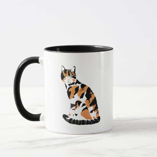 Mug Calico chat assis (Gauche)