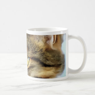 Mug Calico Jaune Chat réaliste Portrait pour animal