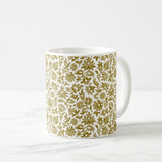 Mug Calico victorien 2, Bouge de café Goldenrod (Devant droit)