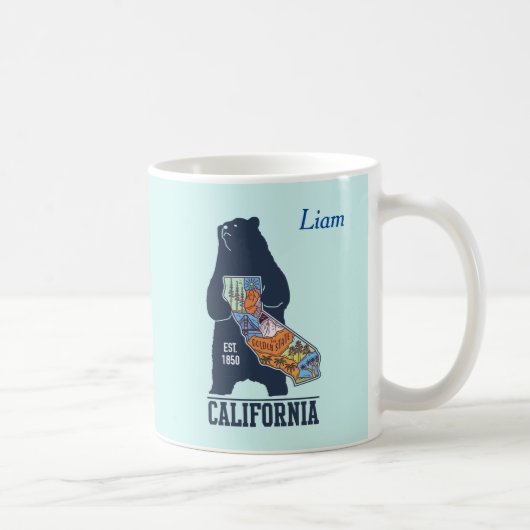 Mug California Bear Golden State Nom personnalisé (Droite)
