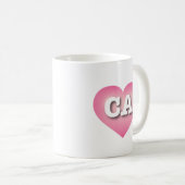 Mug California Pink Fade Heart - J'aime CA (Devant droit)