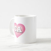 Mug California Pink Fade Heart - J'aime CA (Devant gauche)