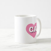 Mug California Pink Heart - J'aime CA (Devant droit)