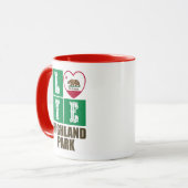 Mug California Republic State Flag Heart Highland Park (Devant gauche)