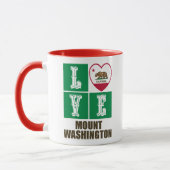 Mug California State Flag Heart Love Mount Washington (Gauche)