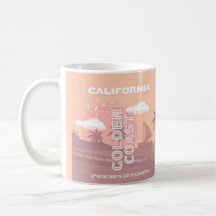 Mug Californie, Art du voyage, Preppy, Pastel