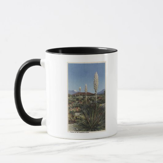 Mug Californie Cactus du Yucca en fleurs dans le déser (Gauche)