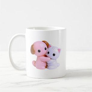 Mug Câlin de chiot et chaton Mignon Kawaii