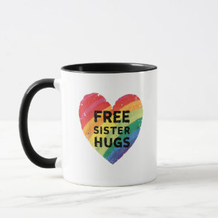 Mug Câlins de sœur gratuits LGBT Gay Lesbian Mois de l