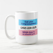 Mug Call Congress MAGA fait Trans Ally (Gauche)