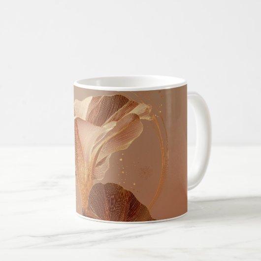 Mug Calla Lily Botanique Orange Brûlé (Devant droit)