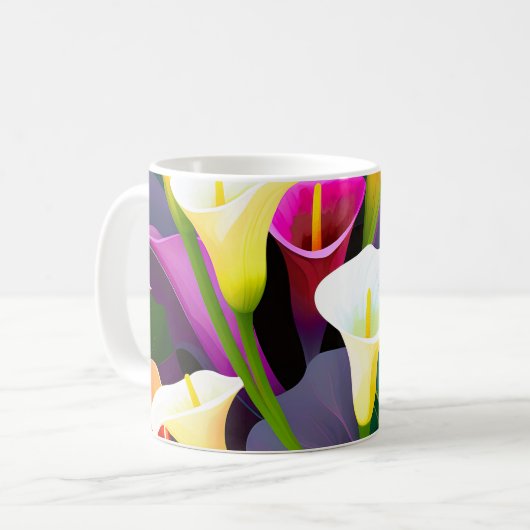 Mug Calla Lily Fleurs modernes (Devant gauche)