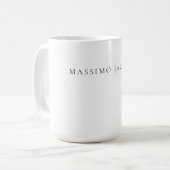 Mug Calligraphie chic simple noir et blanc de nom prop (Devant gauche)