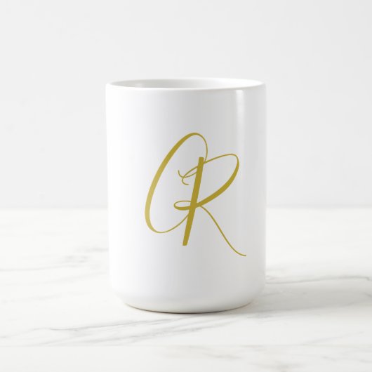 Mug Calligraphie couleur or monogramme moderne minimal (Centre)