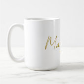 Mug Calligraphie de couleur or élégante et simple nom (Gauche)