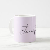 Mug Calligraphie de couleur pastel Élégant Simple Nom (Devant gauche)